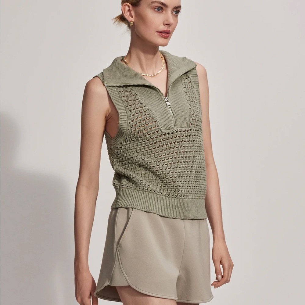 Varley Olive V-Neck Sweater Vest